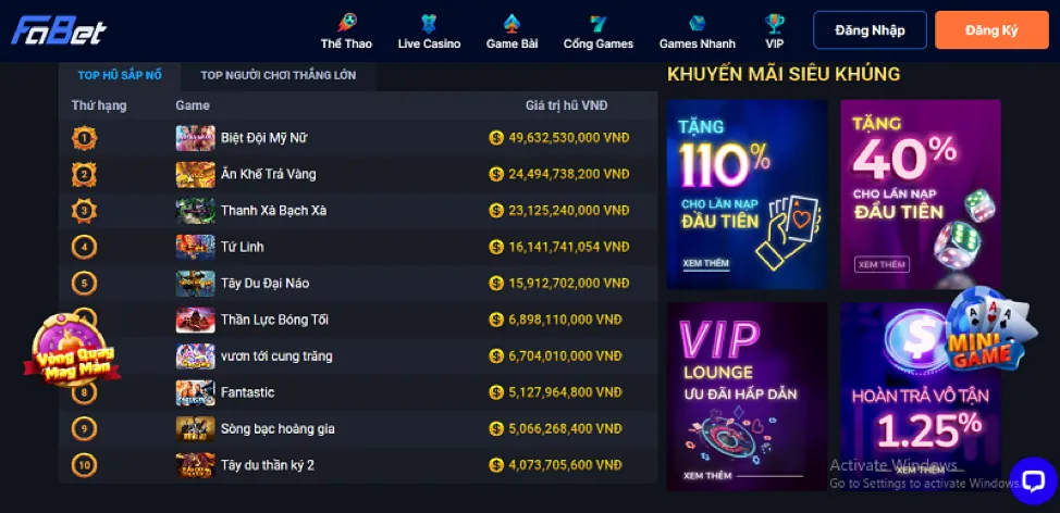 Casino trực tuyến sống động